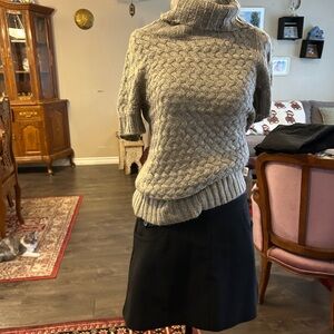 Smart Set Cable Knit Turtleneck Sweater - Cream